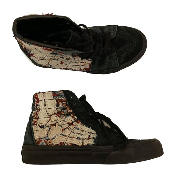 VANS Hazy Bones Sk8-Hi Black Grunge Tapestry Bone Cutout Shoes (M 3.5, W 5.0) - Picture 3 of 10